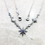 Royalty Star & Moon Necklace Link Chain 925 Sterling Silver Jewellery Gift