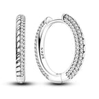 925 Sterling Silver U-shaped Simple Versatile Hoop Earrings Jewellery Gift