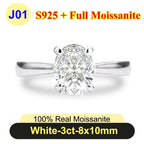 PureNew 1ct-4ct Radiant Cut Full Moissanite Diamond Rings For Women Original 925 Silver Luxury Oval Cut Lady's Diamond Ring 2025
