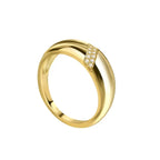 925 Sterling Silver Gold Colour Ring Fashion Classic Simple Couple's Wedding Engagement Jewellery