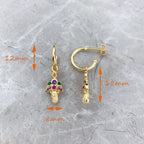 Golden Bug Scarab Beetle Hoop Earrings 925 Sterling Silver Bohemia