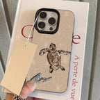Patterned Turtle Lychee Case for iPhone 17 16 15 14 13 12 Pro Max