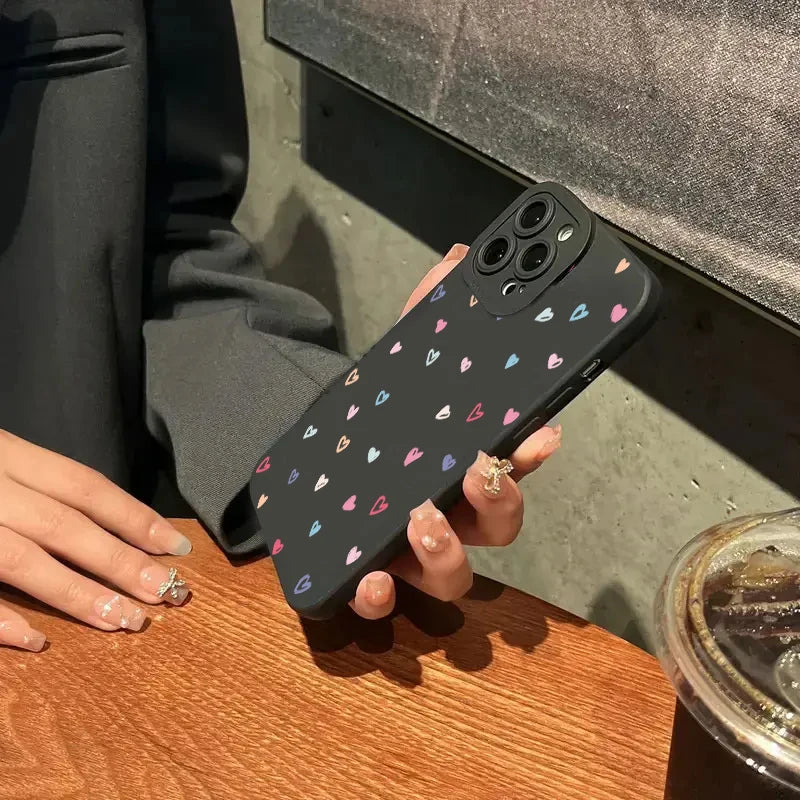 Small Love Heart Shockproof Case for iPhone 17 16 15 14 Pro Max