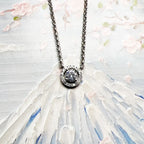 Halo Round Zircon Necklace 925 Sterling Silver Classic Fine Jewellery Gift