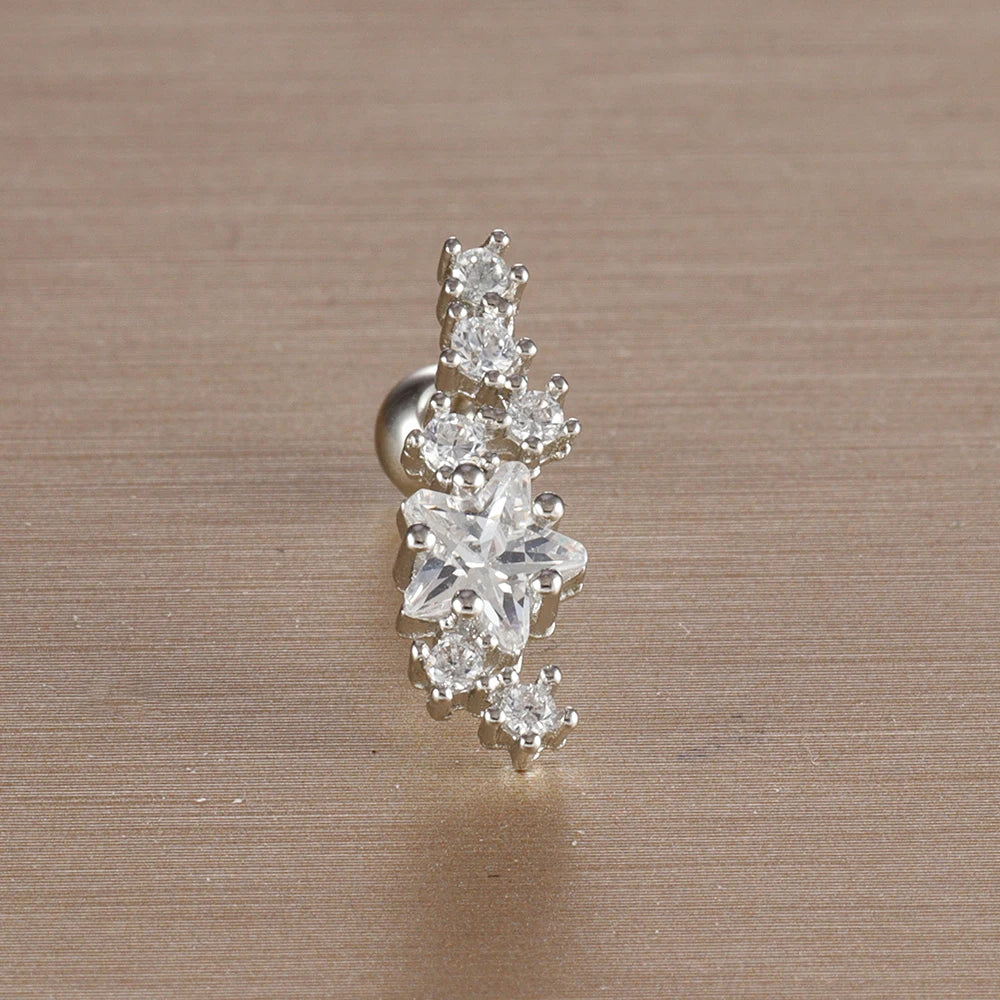 1PC 6 Styles Stainless Steel Mini Zircon Cartilage Piercing Stud