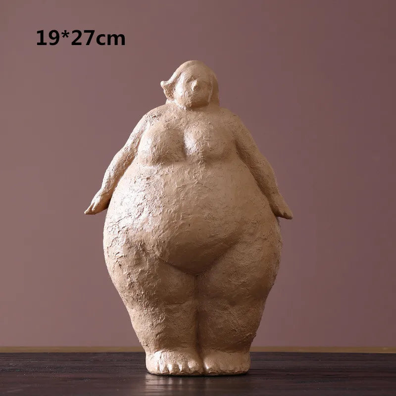 Abstract Fat Lady Statues Dreaming Yoga Women Figure Home Interior Decor Shelf