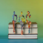 Set of 3 Abstract Figurines Nordic The Thinker Modern Art Sculpture Bookshelf Decor