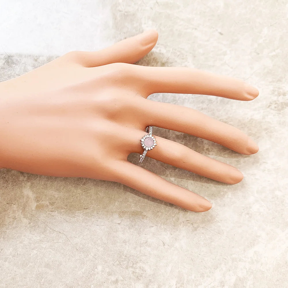 Shimmering Stone Ring 925 Sterling Silver Winter Fine Jewellery Romantic Gift