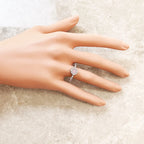 Shimmering Stone Ring 925 Sterling Silver Winter Fine Jewellery Romantic Gift