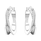 925 Sterling Silver Retro Grass Pattern Versatile Hoop Earrings Birthday Gift
