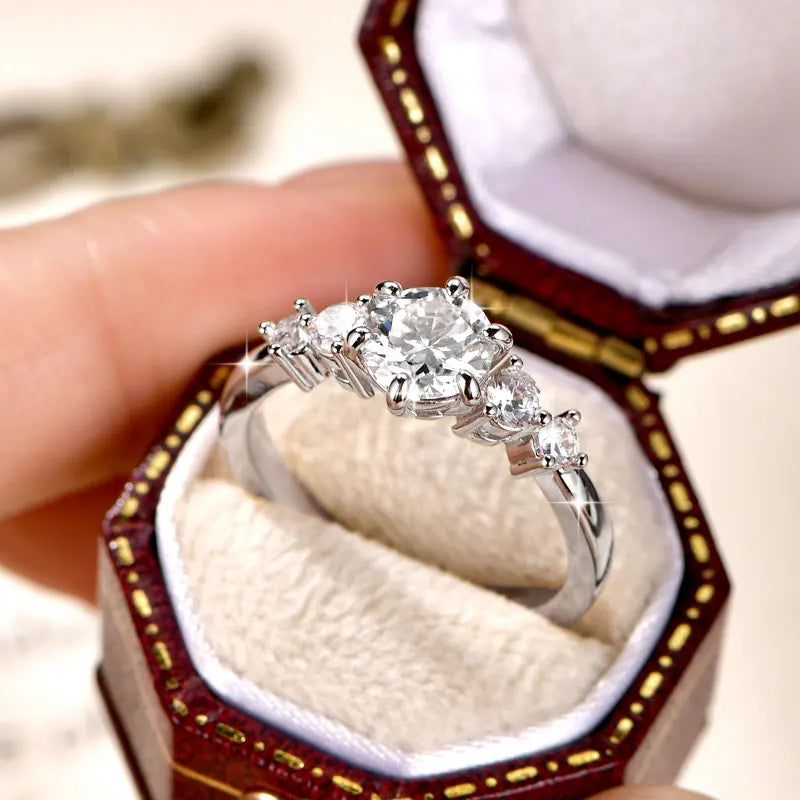 1.0ct D Moissanite Ring 14K Gold Filled Six Claws Classic Finger Band 2026