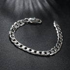 8mm Geometric Side Chain Bracelet 925 Sterling Silver Men Women Luxury Gift