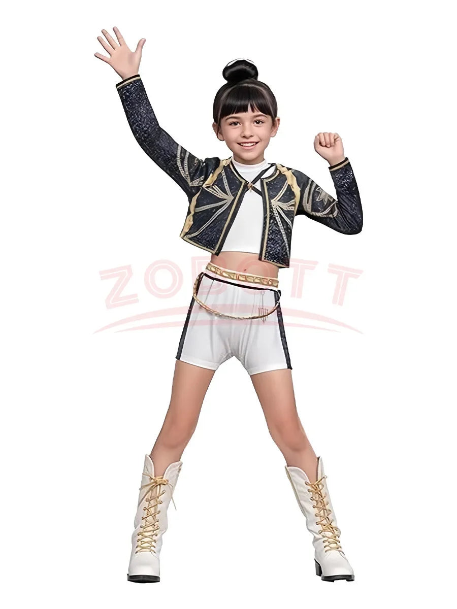 Kids Kpop Demon Hunter Cosplay Rumi Zoey Mira Suit 3D Print Costume Outfit