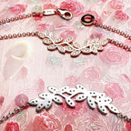 Tendrils Leaves Necklace Link Chain 925 Sterling Silver Romantic Jewellery