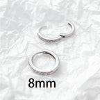 2022 Stainless Steel Zircon Square Chain Hoop Earrings Small Pendant