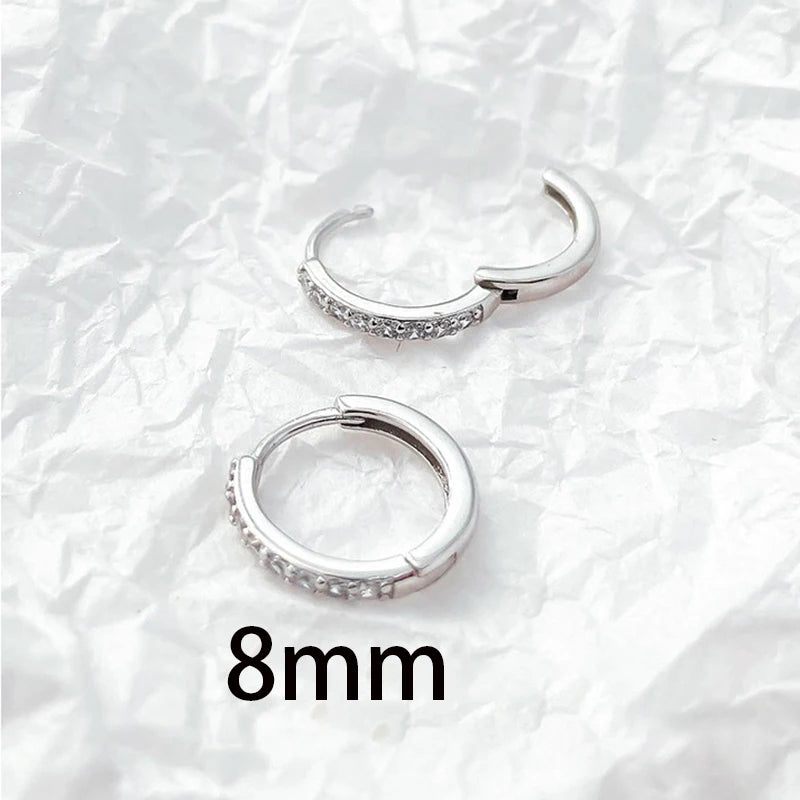 2022 Stainless Steel Zircon Square Chain Hoop Earrings Small Pendant