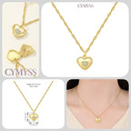Original 925 Sterling Silver 18K Gold Heart Lock and Key Necklace Y-shaped Chain Necklace For Women Memorial Prayer Jewelry Gift