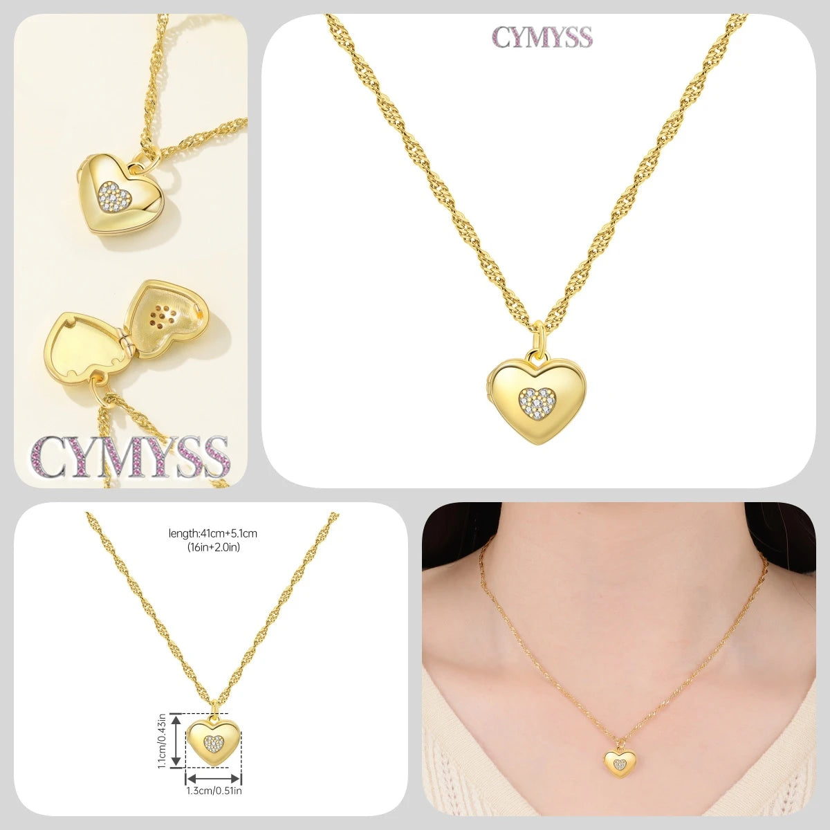 Original 925 Sterling Silver 18K Gold Heart Lock and Key Necklace Y-shaped Chain Necklace For Women Memorial Prayer Jewelry Gift