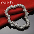 925 Sterling Silver 8-inch Classic Bracelet Men Women Hip Hop Jewellery