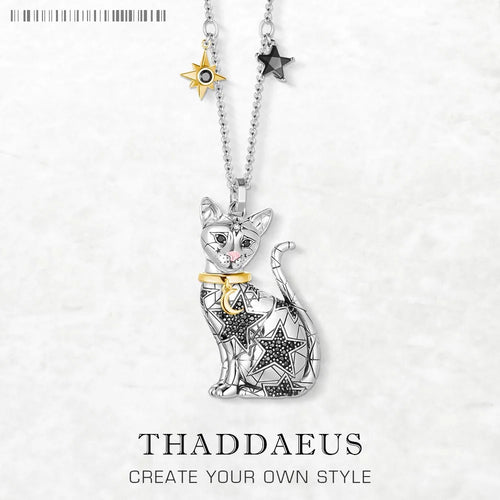 Star Cat Chain Necklace 925 Sterling Silver Fashion Cute Jewellery Gift