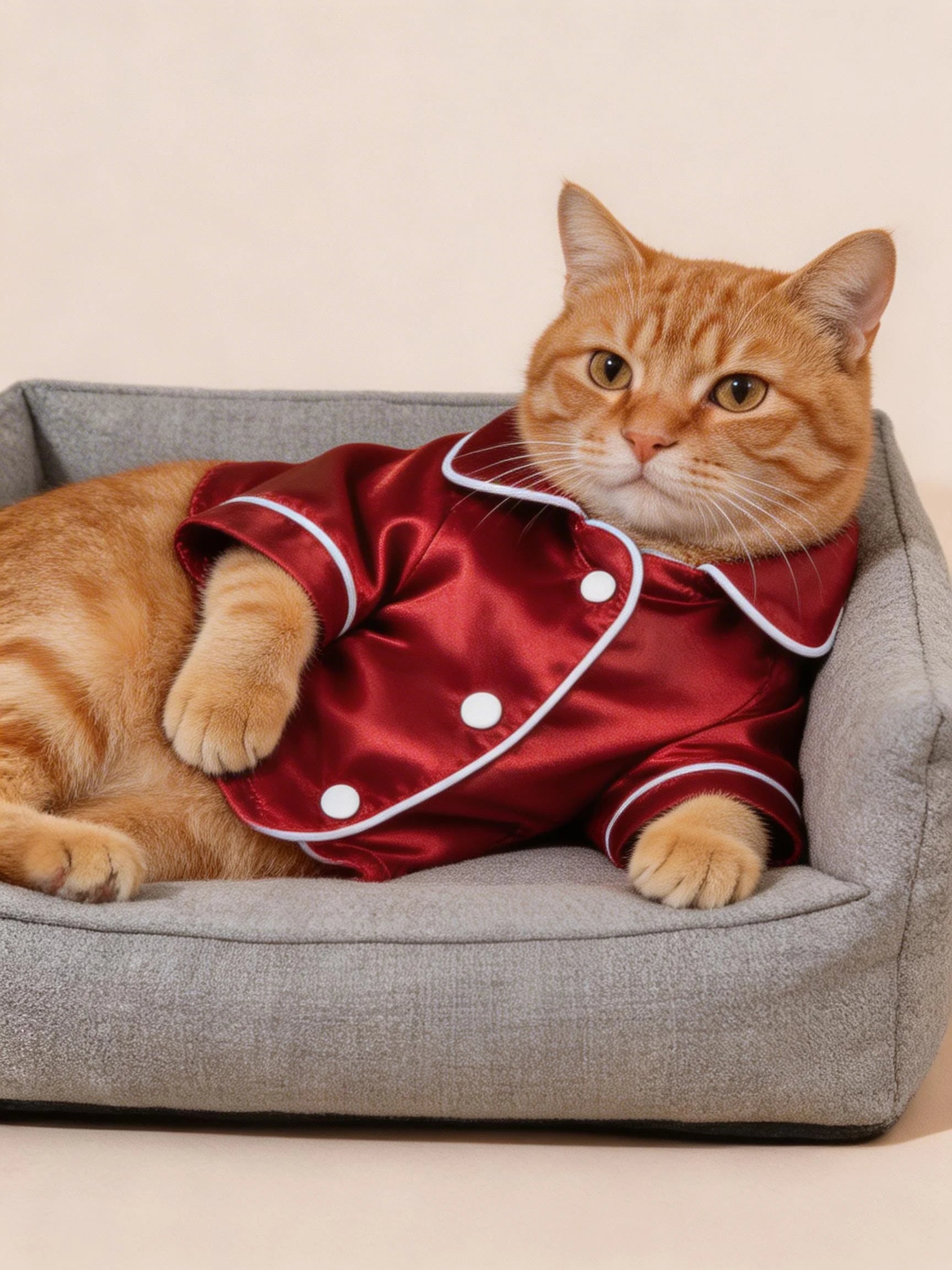 Plush Pet Pajamas Set Warm Breathable Dog Cat Sleepwear with Flower Accessory