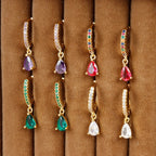 New Design Stainless Steel Small Hoop Earring Colourful Zirconia