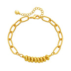 6mm Paperclip Chain Bracelet 18k Gold Plated Stainless Steel Link Adjustable Stackable Jewelry for Women Girls Gift