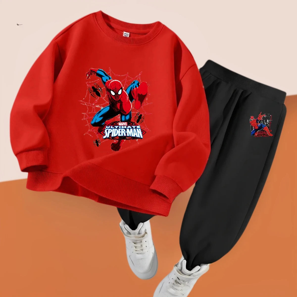 Kids Spiderman Pullover & Long Pants Two Piece Suit Children's Sweatsuit