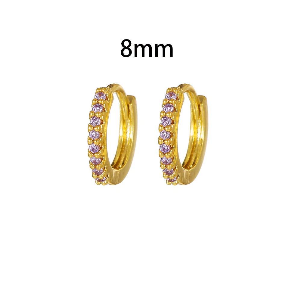 2PCS Trendy Stainless Steel Water Drop Hoop Earring 18K Gold Plated