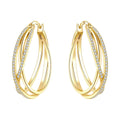 925 Sterling Silver Curve Weaving Large Circle Versatile Hoop Earrings Gift