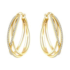 925 Sterling Silver Curve Weaving Large Circle Versatile Hoop Earrings Gift
