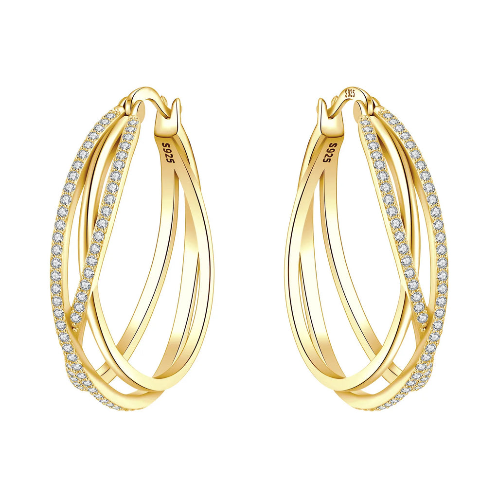925 Sterling Silver Simple Diamond Shaped Ear Hook Hoop Earrings Jewellery