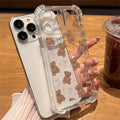 Little Bear Bow Clear Case for iPhone 17 16 15 14 13 12 Pro Max