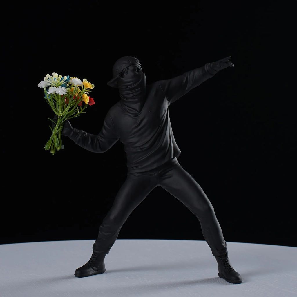 Sculpture Collection Flower Thrower Statue Pop Art Modern Balloon Girl Home Decor