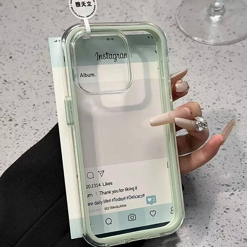 Luxury Clear Colour Frame Case for iPhone 17 16 15 14 13 12 Pro
