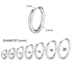 1Pairs/2Pcs Small Hoop Earrings Women Men Gold Silver Anti-allergy