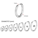 1Pairs/2Pcs Small Hoop Earrings Women Men Gold Silver Anti-allergy