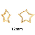 Fashion Stainless Steel Smooth Star Hoop Earrings Women Minimalist