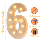91.5cm Giant LED Light Birthday Number - 1st Birthday, Anniversary, Wedding Decor