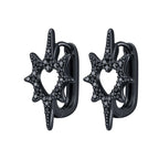 925 Sterling Silver Simple Love Heart Zircon Circle Hoop Earrings Jewellery