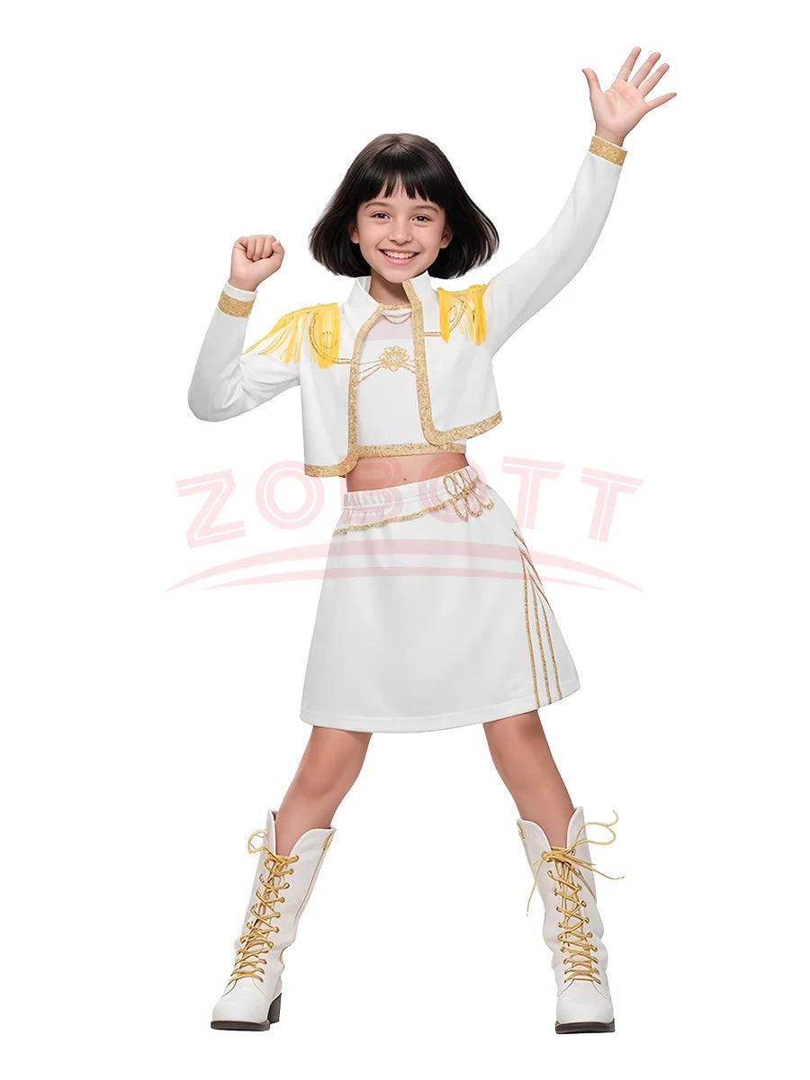 Kids Kpop Demon Hunter Cosplay Rumi Zoey Mira Suit 3D Print Costume Outfit
