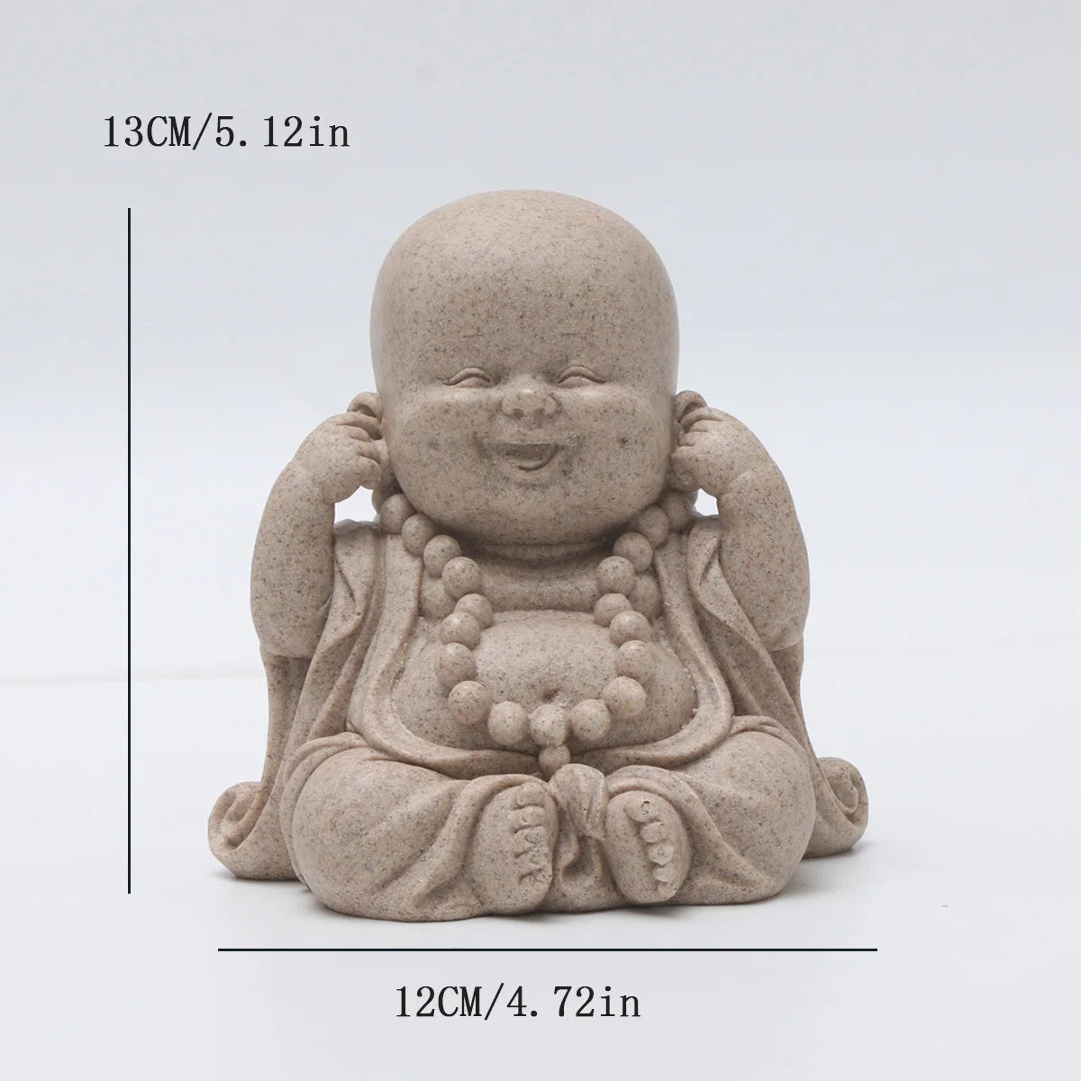 Three Wise Monks Figurines Buddhist Statue Buda Sculpture Laughing Buddha Zen Ornament