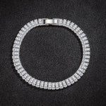 18cm Luxury Crystal Bracelet 925 Sterling Silver Women Engagement Jewellery