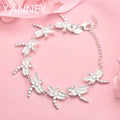 925 Sterling Silver 8-inch Dragonfly Bracelet Women Wedding Party Jewellery