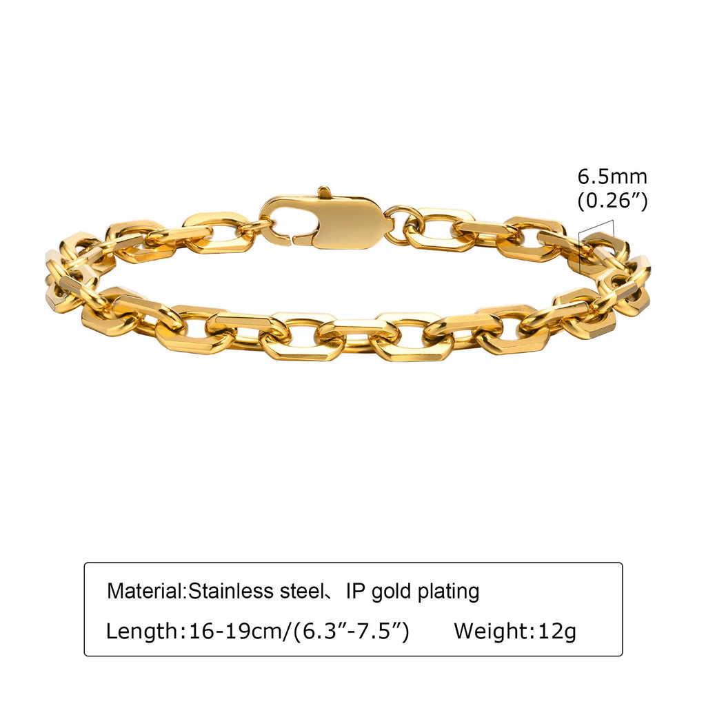 Stainless Steel Chain Bracelet for Women Men Layered Jewelry