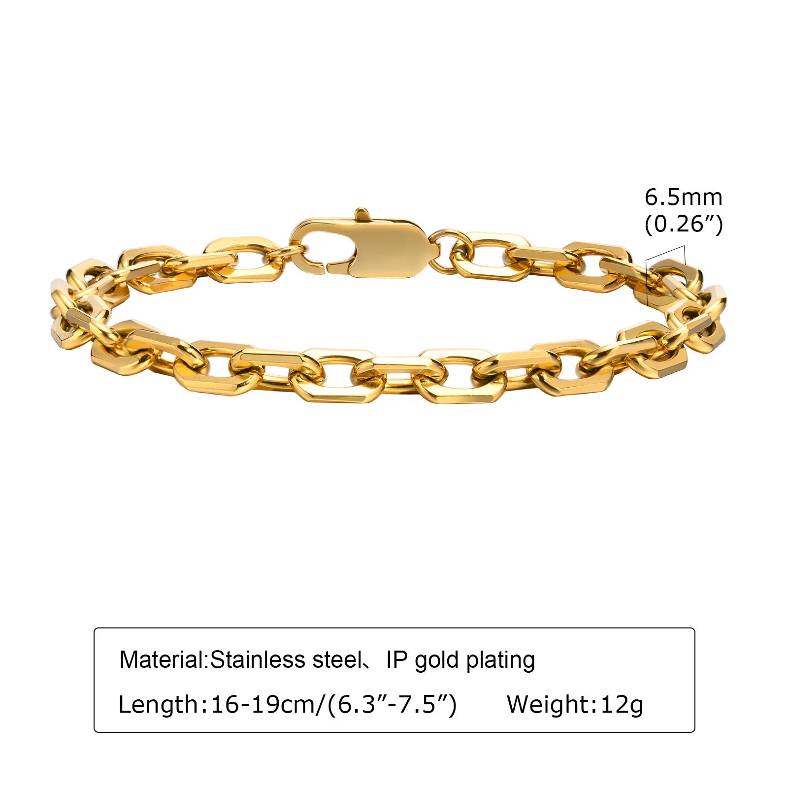 Stainless Steel Chain Bracelet for Women Men Layered Jewelry