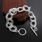 Double Twist Chain Bracelet 925 Sterling Silver Women Wedding Accessories