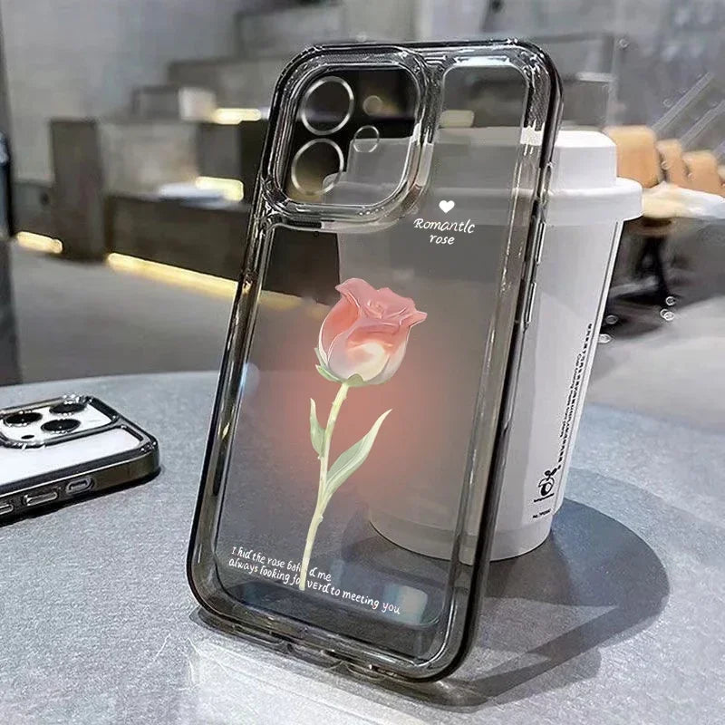 Tulip Pattern Case for iPhone 17 16 15 14 13 12 11 Pro Max 7 8 Plus Silicone