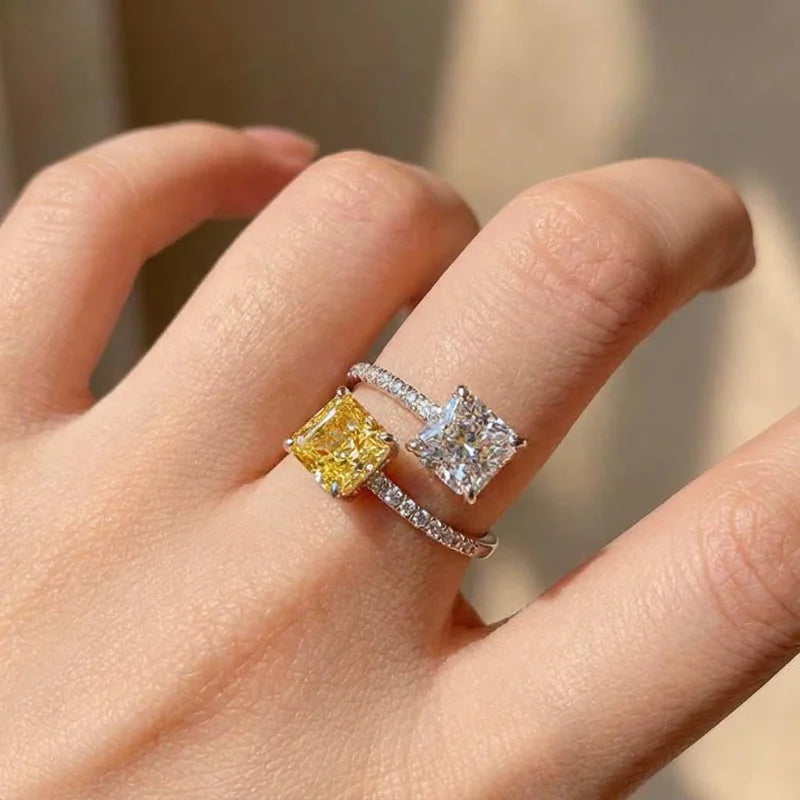 925 Sterling Silver Fashion Zircon Leaf Adjustable Ring Stylish Fine Jewellery Hot Sales