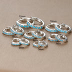 2PCS Minimal Crystal Zirconia Stainless Steel Hoop Earrings Huggie
